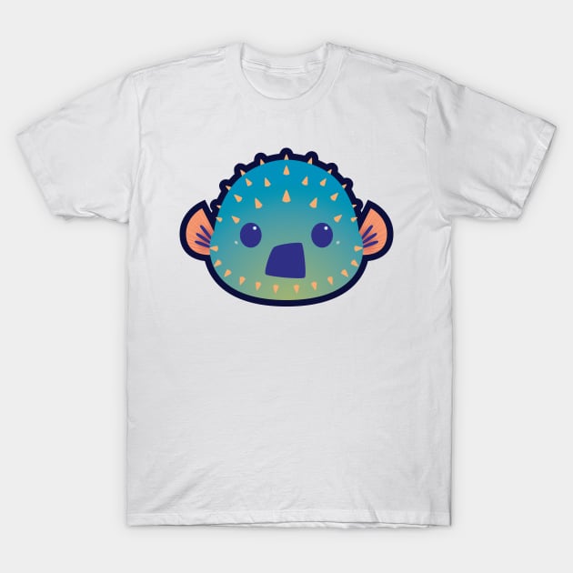 Shocked Puffer Fish T-Shirt by zarya_kiqo